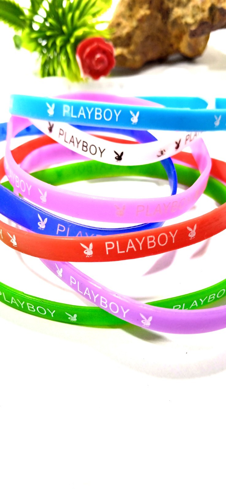 5 Silicone Wristband Thin Bracelets Baller Bands Sport Bands Small color Bands