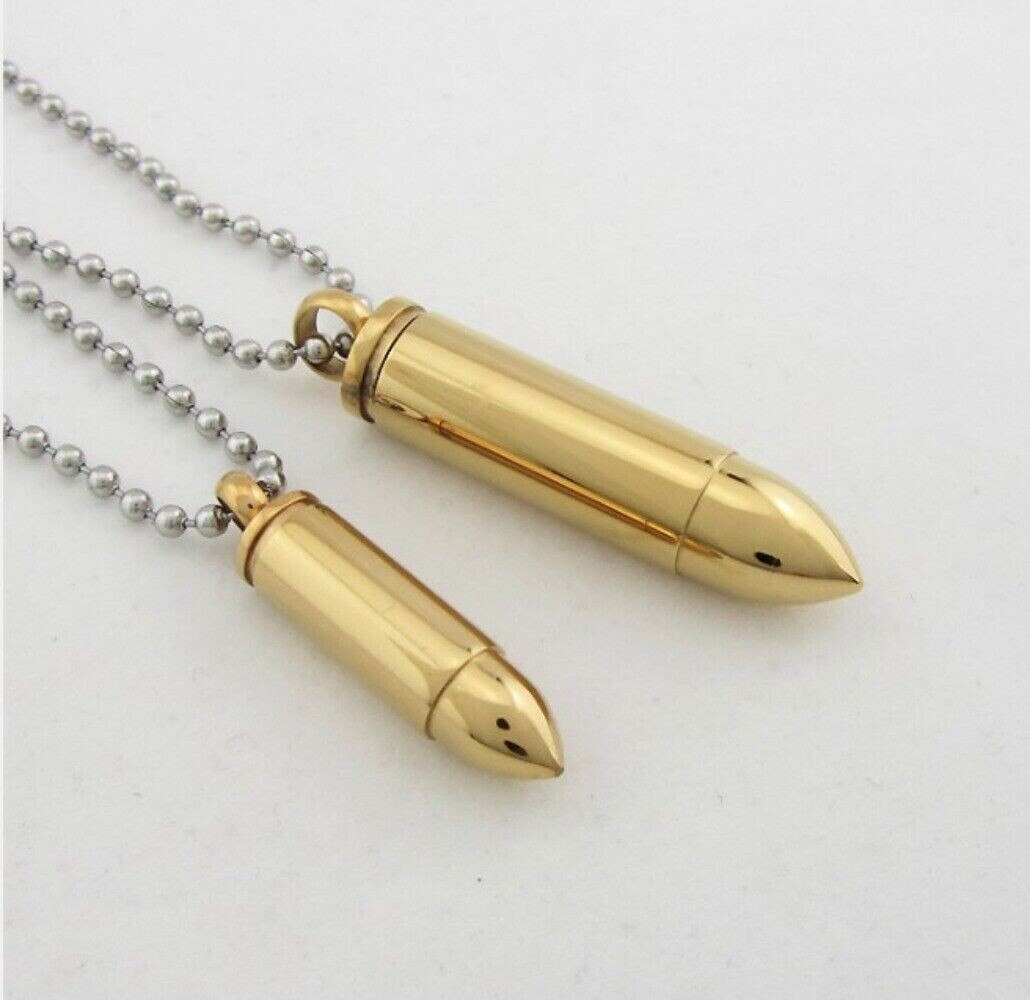 Stainless Steel Necklace Bullet Pendant Necklace Detachable Necklace Fashion US