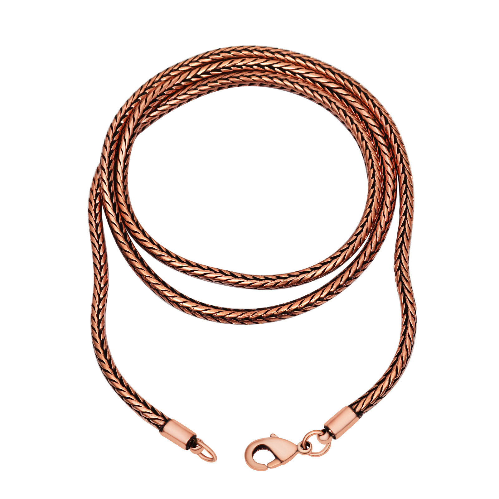 100 % Oxidized Copper Wheat Chain Necklace Handmade Pure Copper jewelry RJ-15