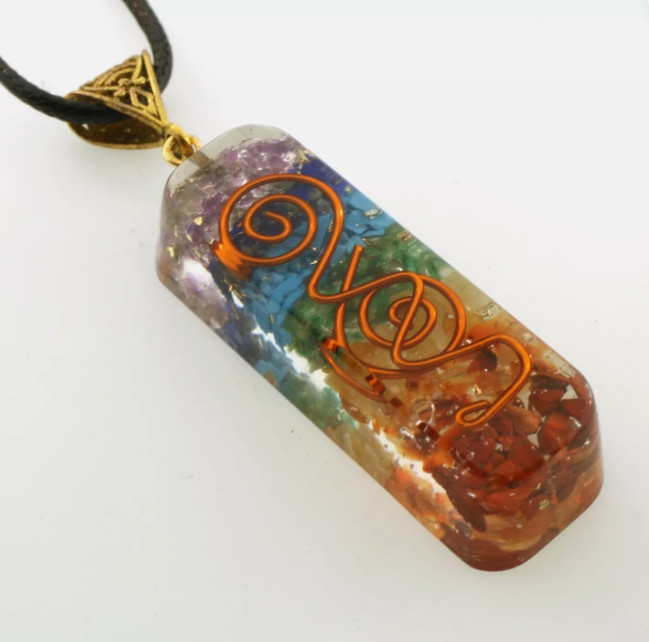 2025 Trending Now Eco Friendly 7 Chakra Orgonite Pendant Necklace Gift Idea