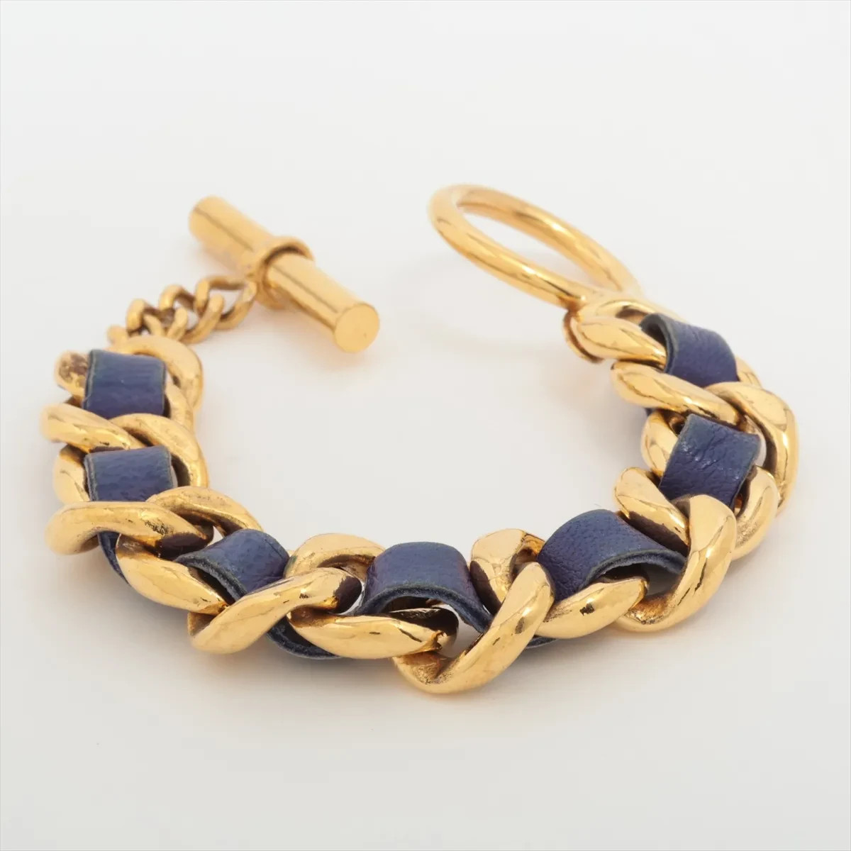 Vintage 1990’s Chanel 24k Gold Chain Toggle Bracelet