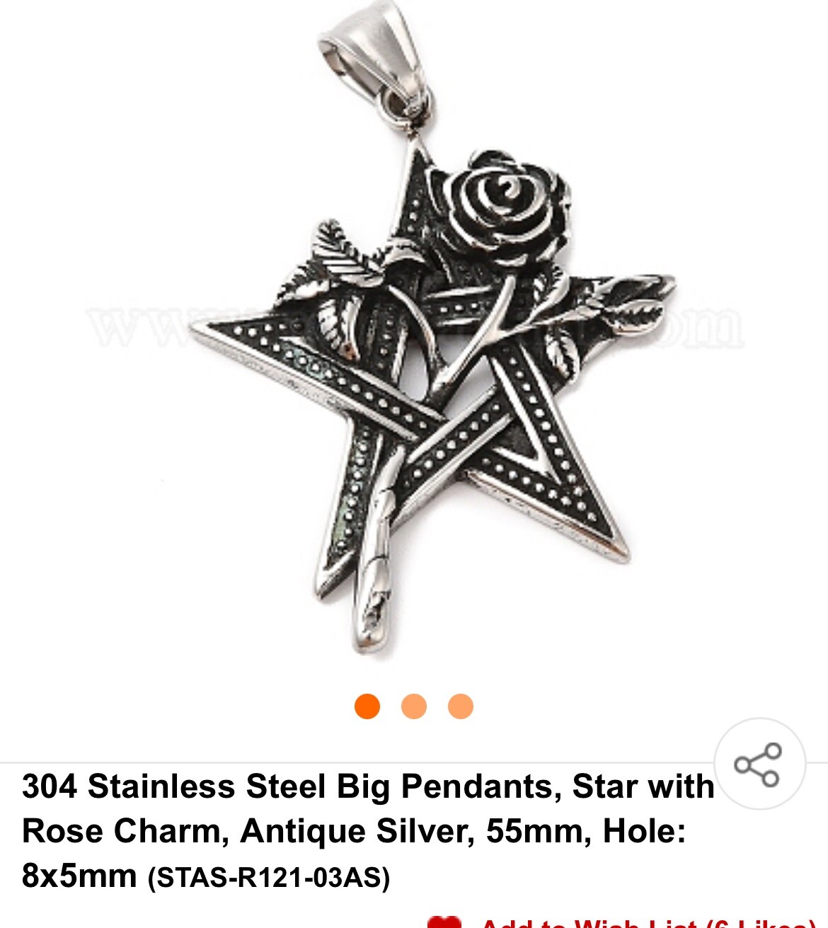 Dark dream Pendants / Rose And Star