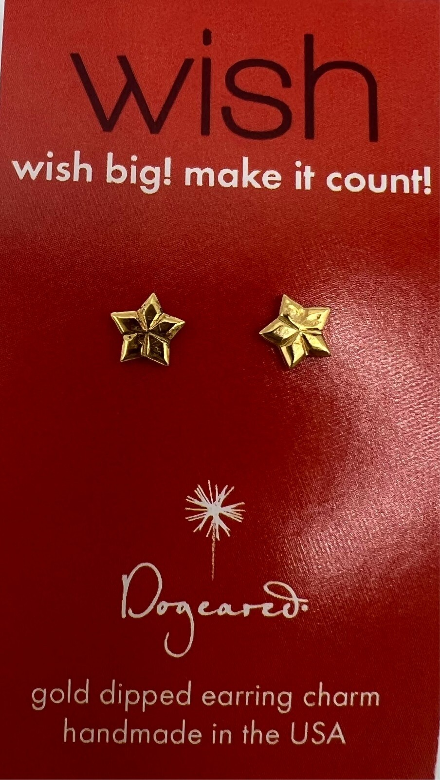 Dogeared wish stud gold dipped star earrings
