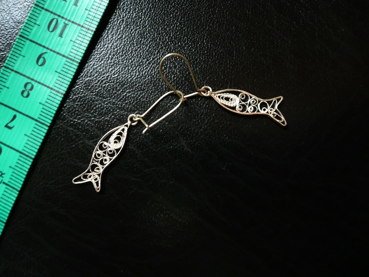 silver filigree fish earrings Albania fish silver earrings Ohrringes