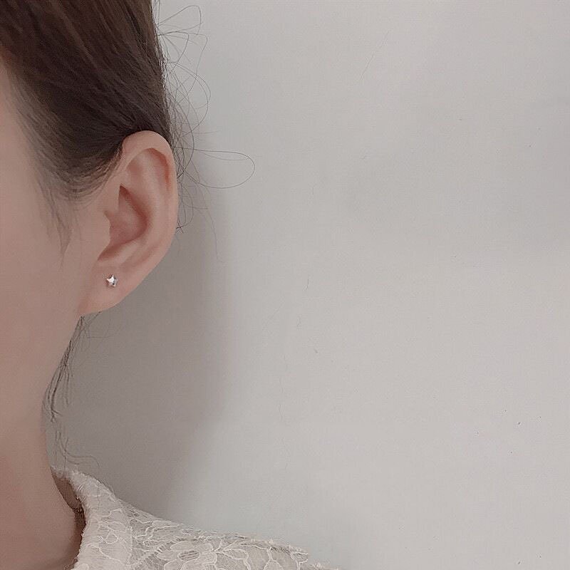 925 Silver Cute Rabbit Star Moon Heart Ear Stud Earrings Women Party Jewelry New