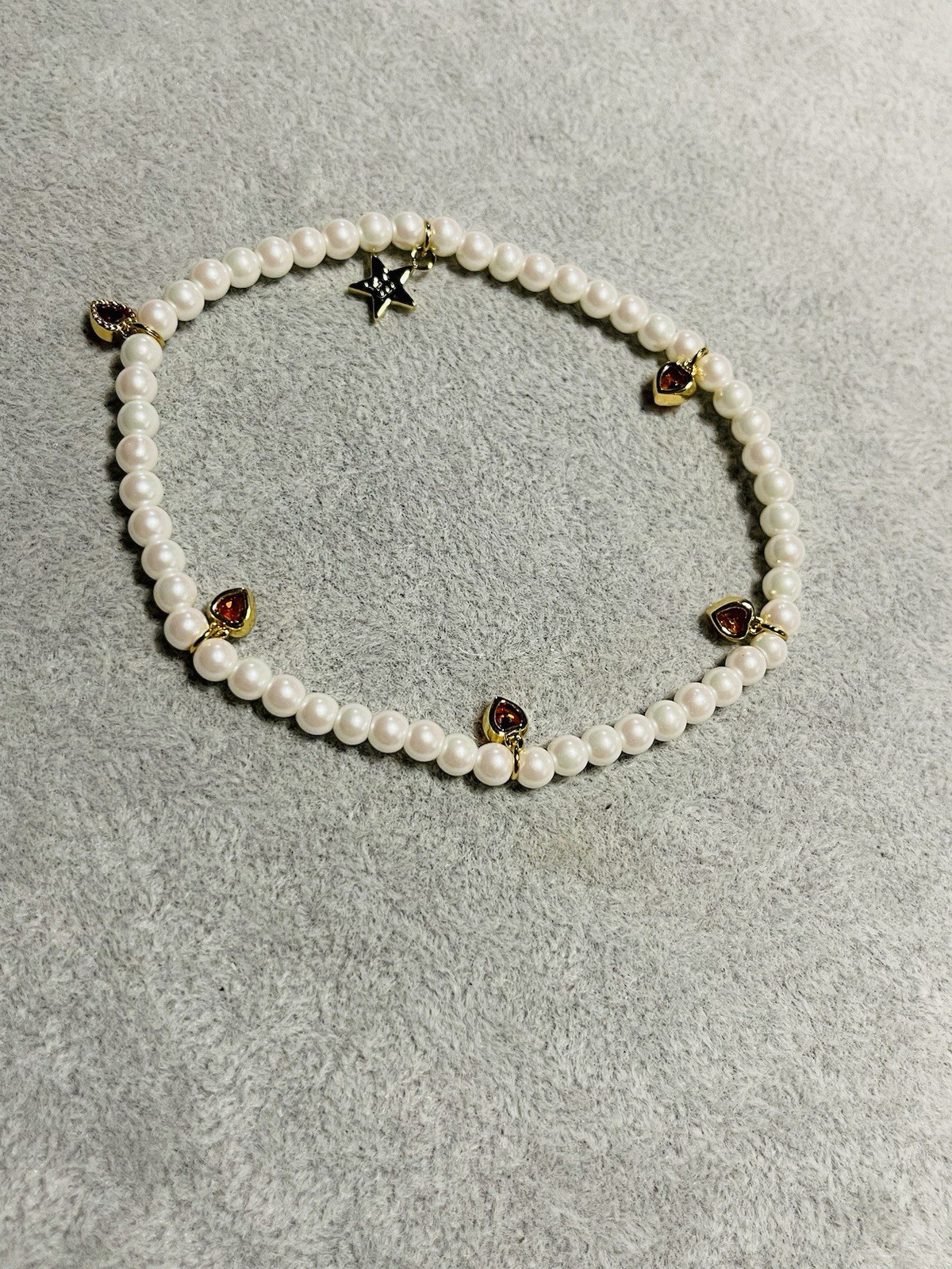Dalmata Round White Pearl Bracelet Sterling Silver Charms