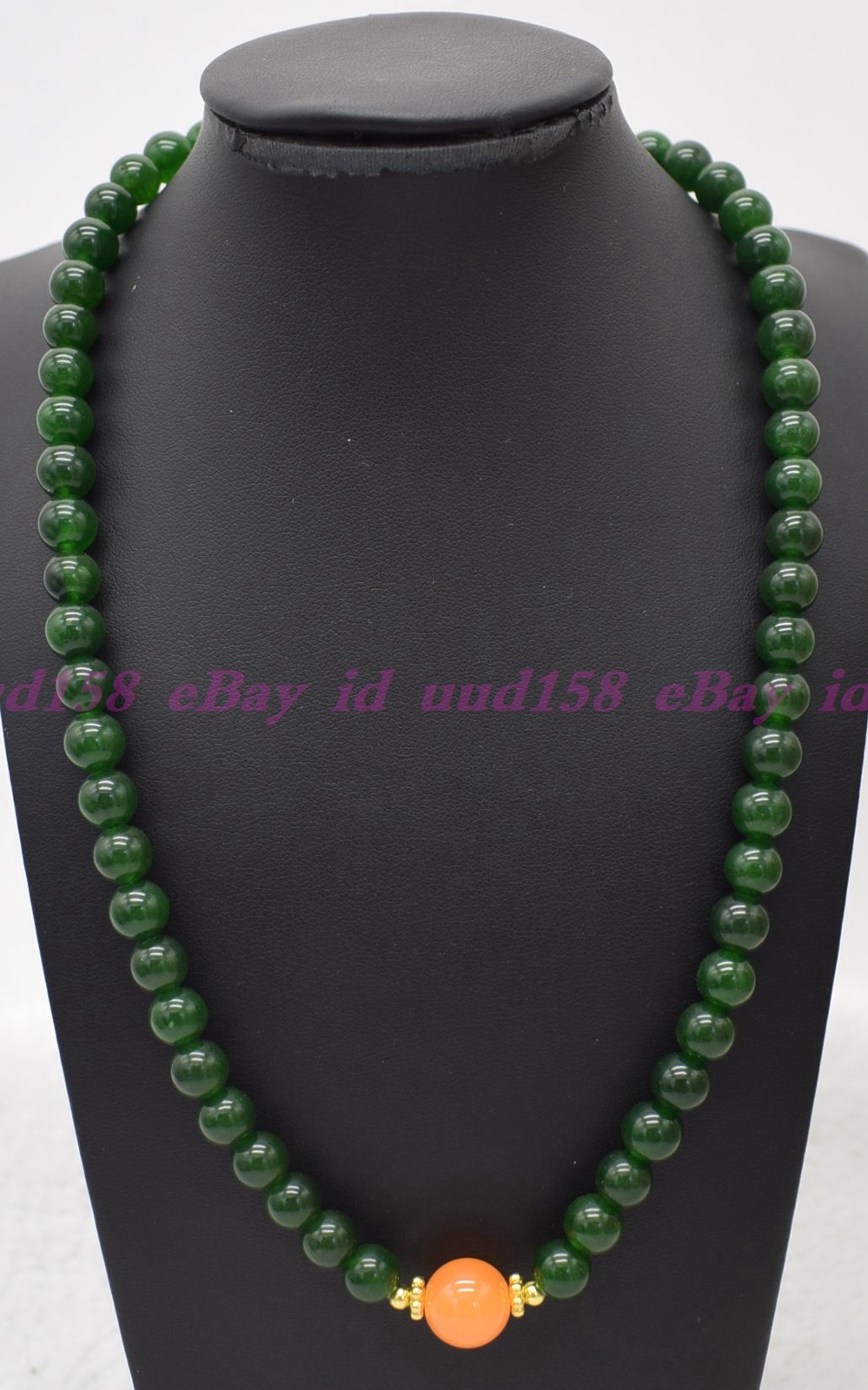 Natural 8mm Green Jade Round Gemstone Beads Jewelry Necklace 16-28″ AAA