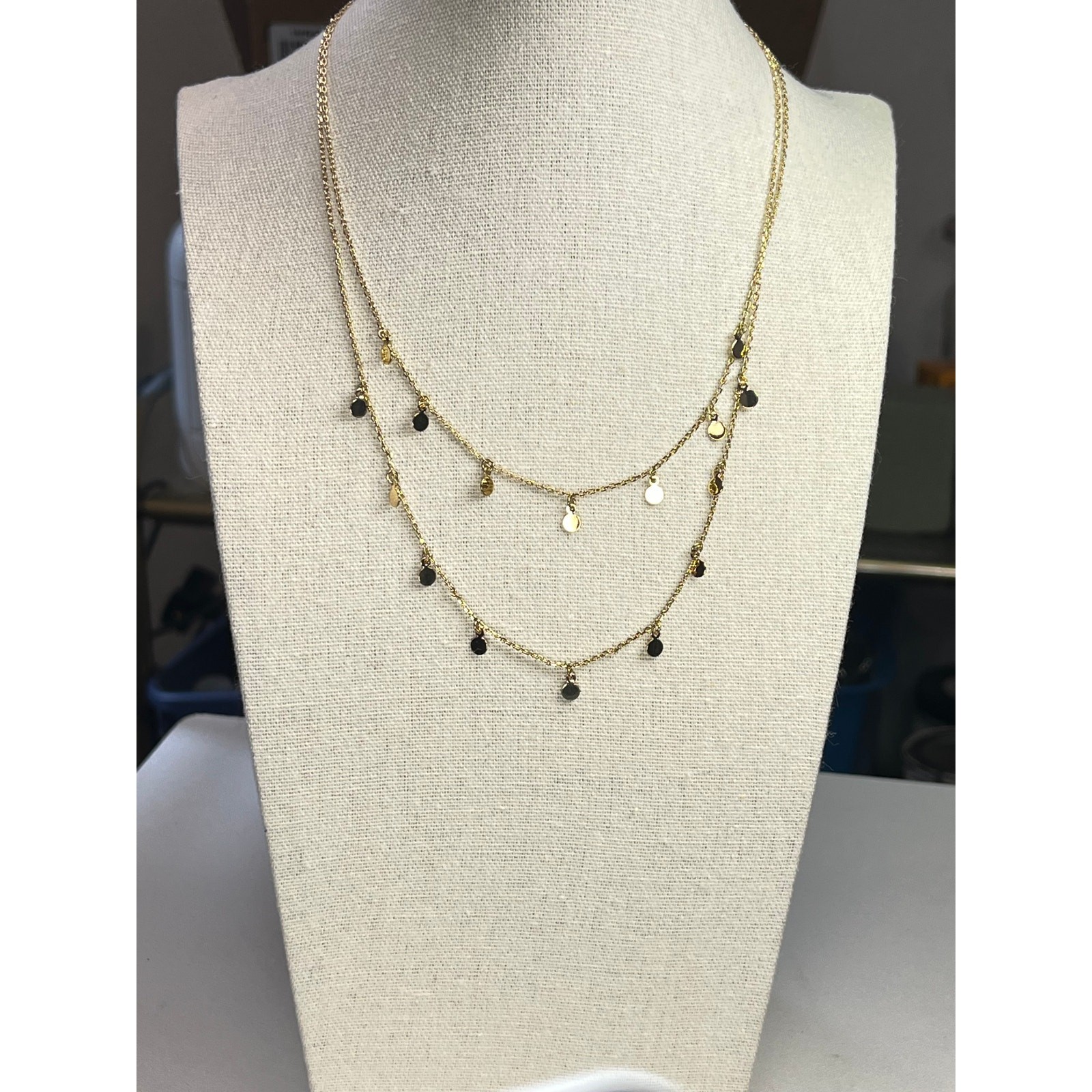 Dainty Multi-Layer Gold Tone Necklace