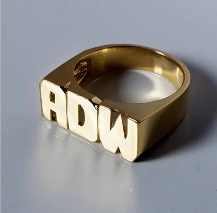 Custom Name Ring Jewelry Stainless Steel Letters Numbers Gold Silver Rose Gold