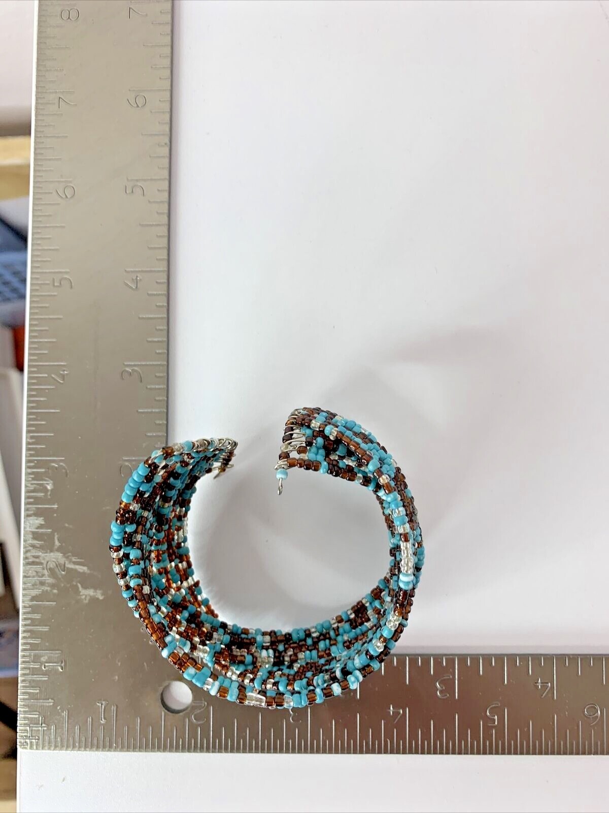 2 MULTI-COLOR SEED BEAD BRAIDED GOLD TONE CUFF BRACELET FITS ALL WRIST