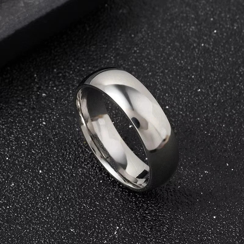 Titanium Stainless Steel 8Mm Brushed Finish Men Women Wedding Band Comfort Ring