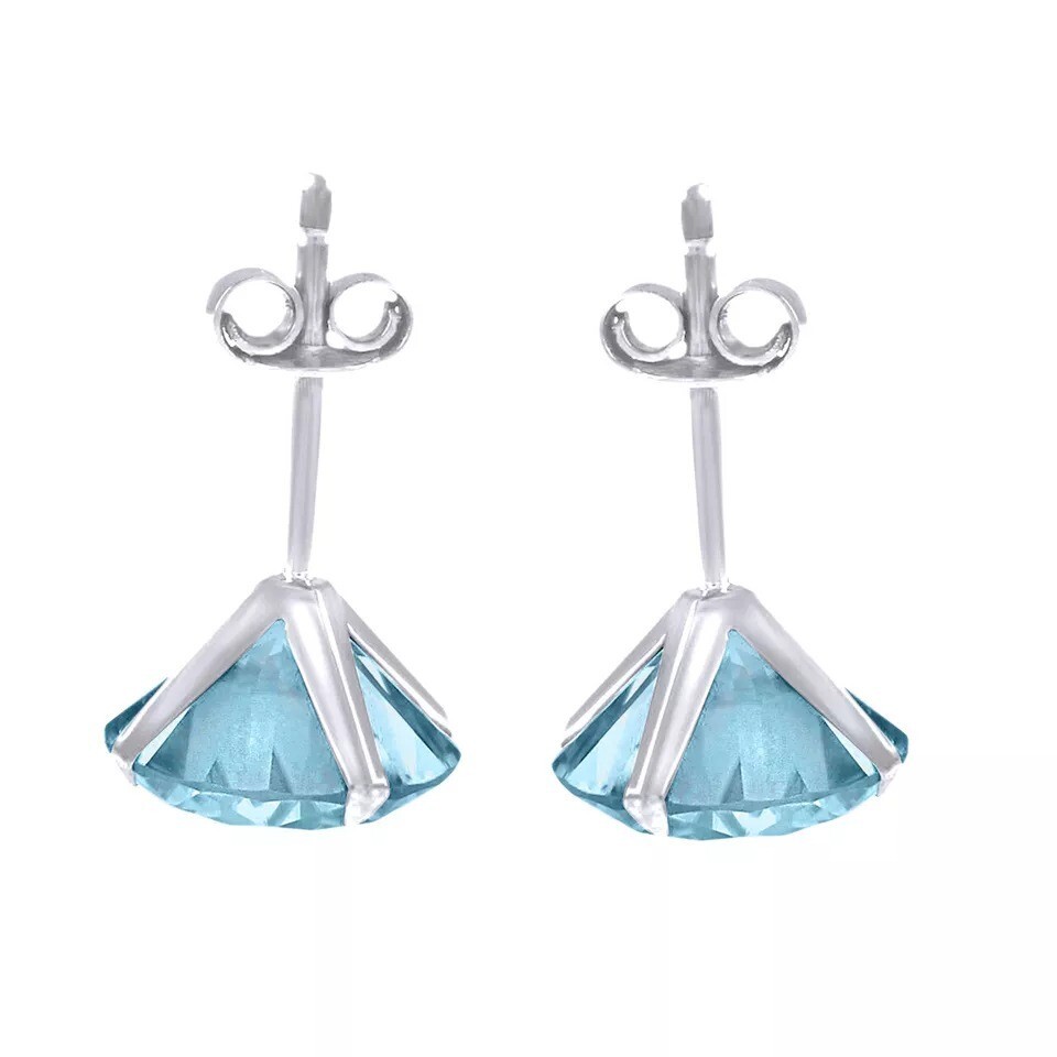 3.12 Ct Round Cut Diamond Studs Earrings In 14k White Gold Certified