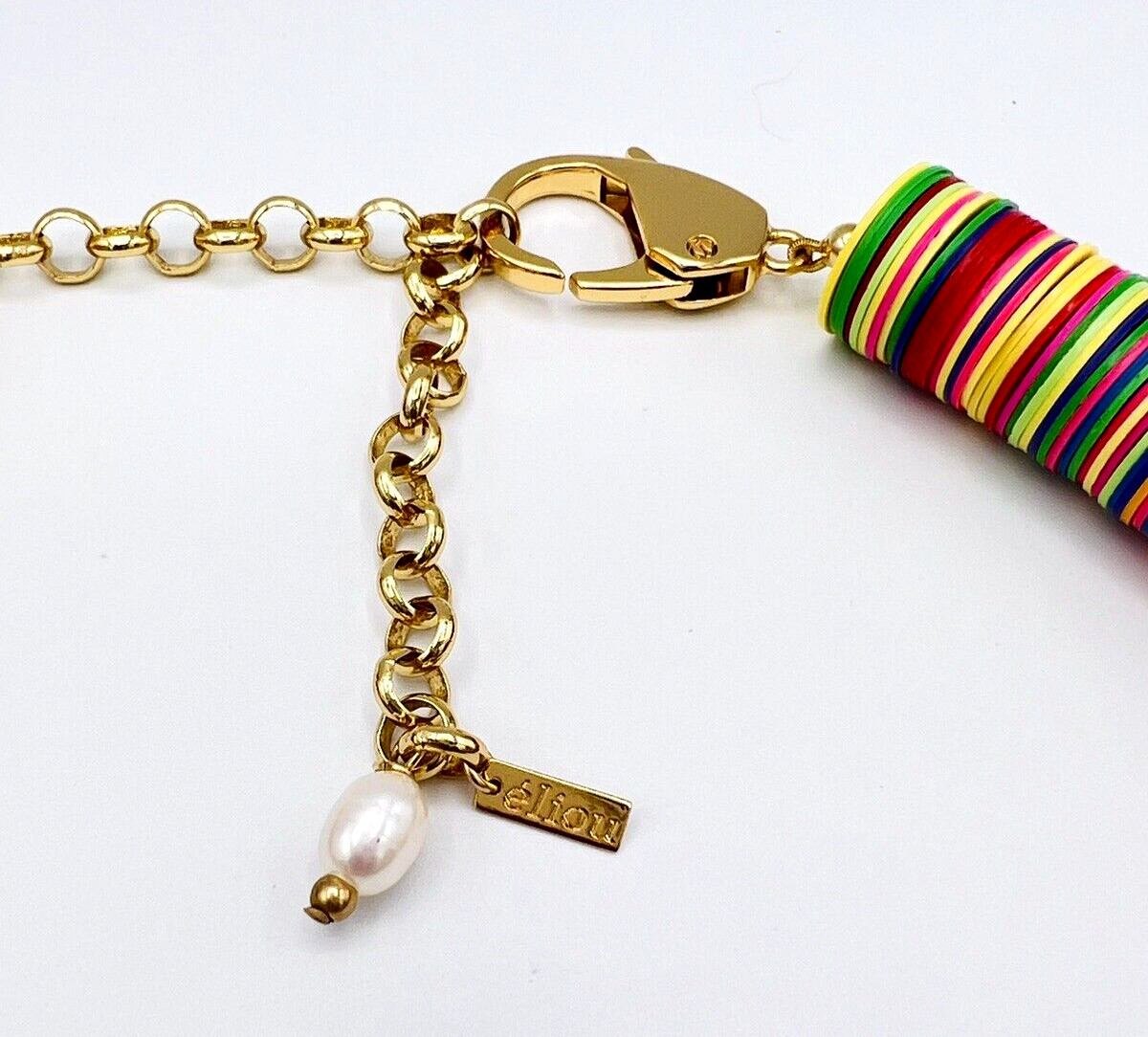 ÉLIOU Women’s Poma Necklace 14K Gold Plated Multicolor Discs