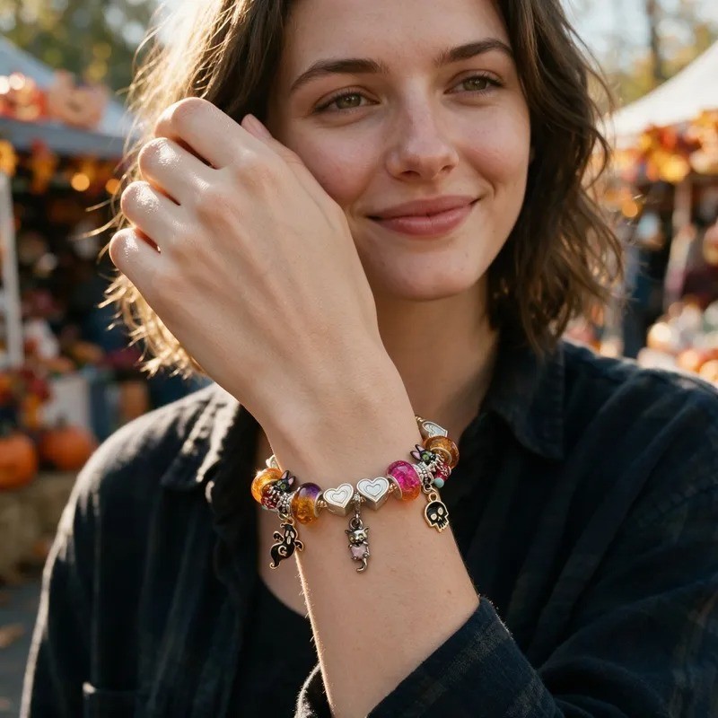 Elegant Handmade Gold Pumpkin Bracelet For Women With Alloy Handmade Chain new