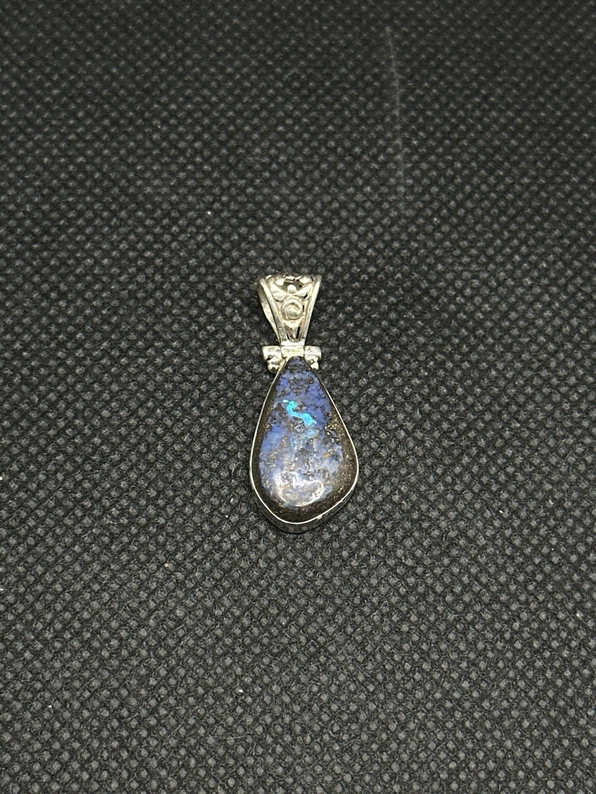 Gorgeous Black Opal Deep Protection Intuitive Wisdom Sterling Silver Pendant
