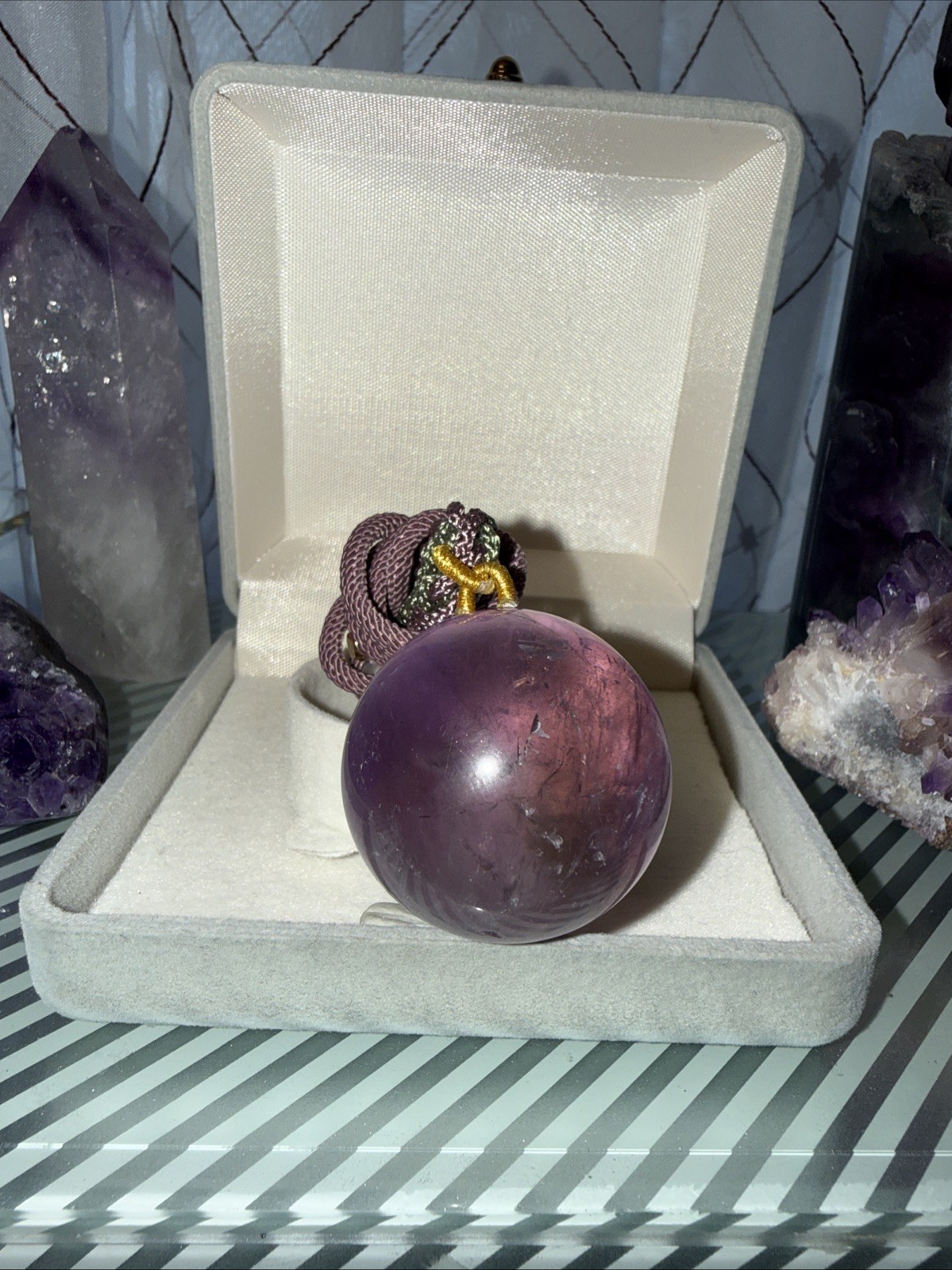 Amatrin Sphere Pendant In A Rope