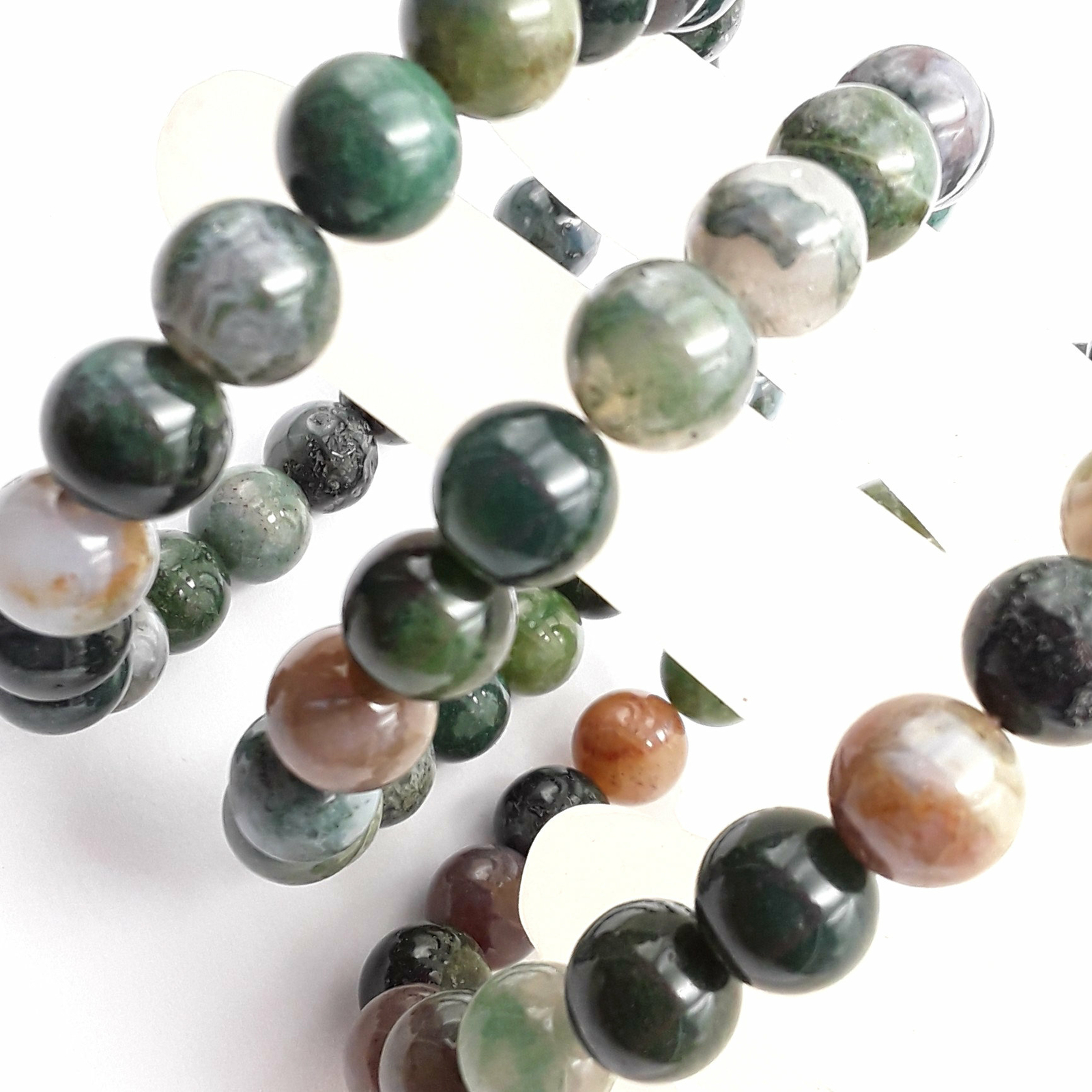 Indian Agate Bracelet Smooth Round Size 8mm 10mm 7.5″ Length