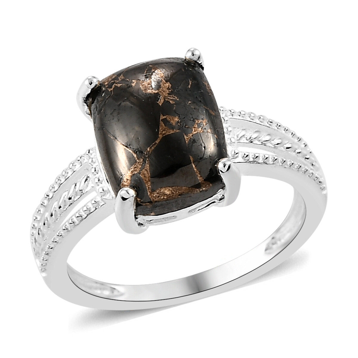 Lab-Created Black Shungite Solitaire Ring 925 Sterling Silver 2.50ctw Sz 9 NEW