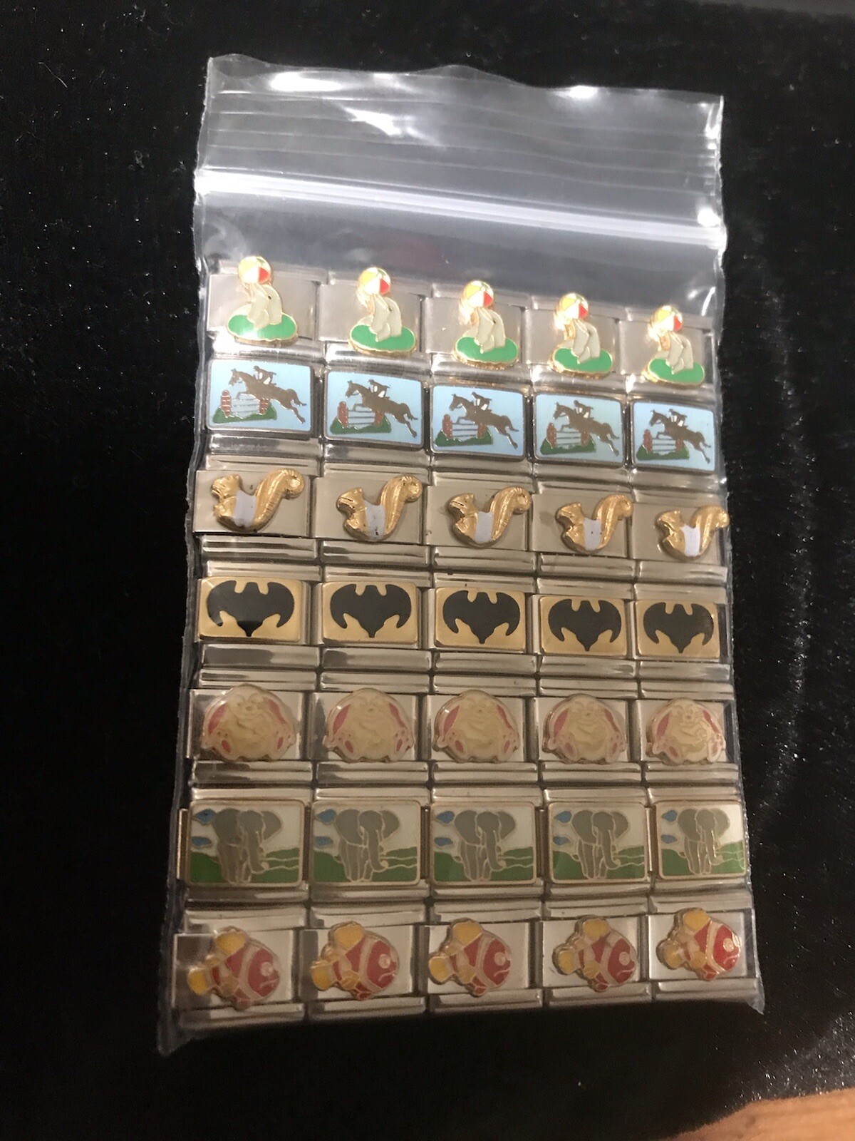 Italian charms mixed wholesale lot 35 pieces enamel Laser links 9mm K0018 Animal