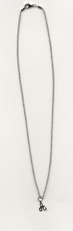 14KT WHITE GOLD EP 24″ 1.4MM ROPE CHAIN WITH YOUR INITIAL