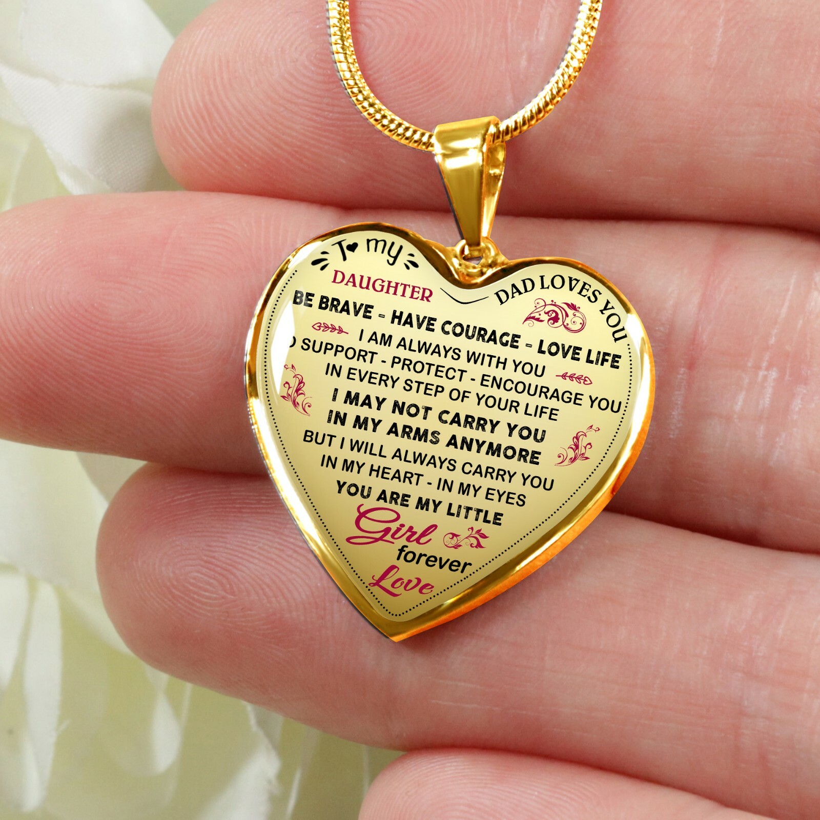 Dad And Daughter Gift From Father Daddy – To My Daughter Novelty Luxury Necklace