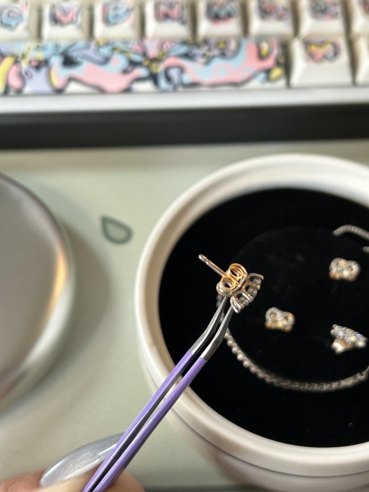 PANDORA Gift set Stud EARRINGS Sparkling bracelet with ceramic jewelry box
