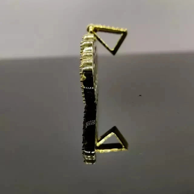 2.30Ct Round Cut Real Moissanite Customize Name Pendant 14K Yellow Gold Plated