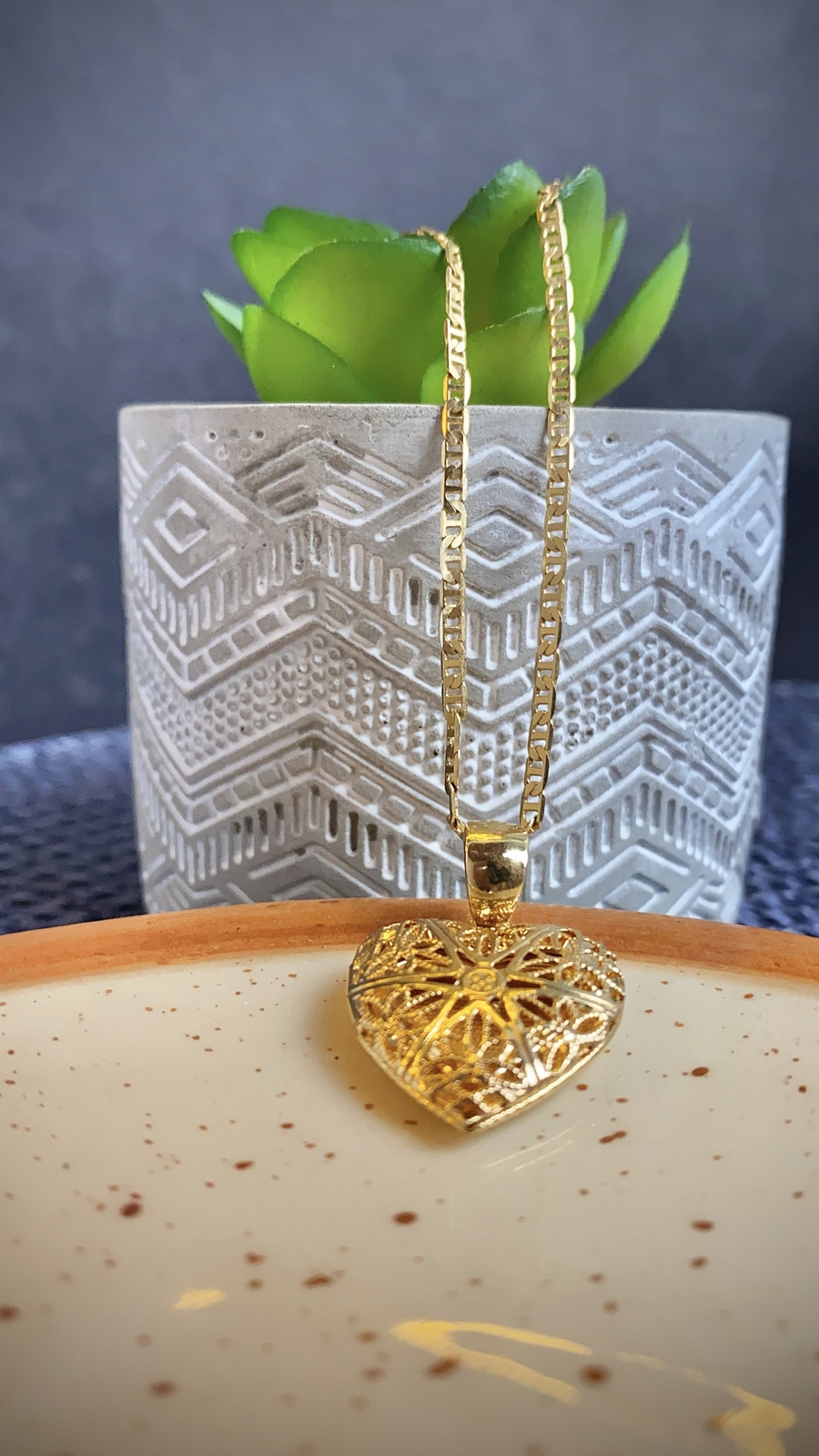 Heart Necklace Charm Pendant Mariner Chain for Womens Girls Gifts Cadena Corazon