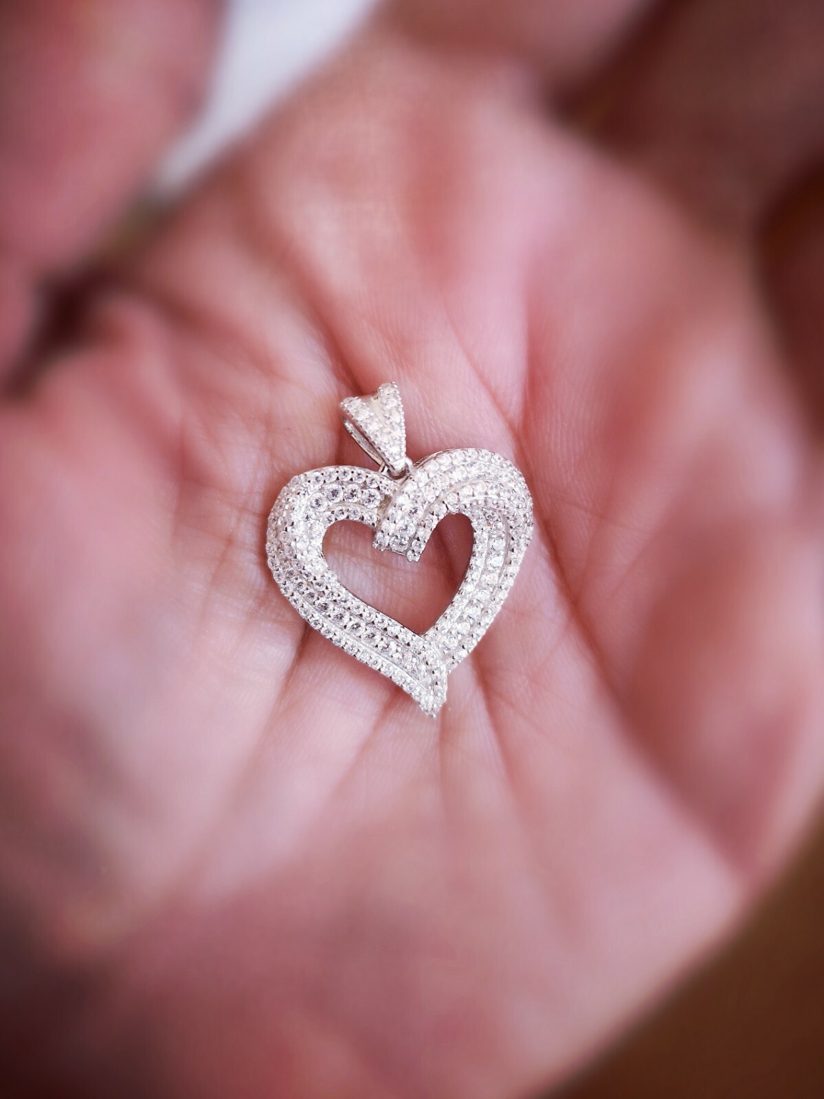 2 Ct Women’s Heart Pendant Necklace in 14K White Gold Plated Solid Silver