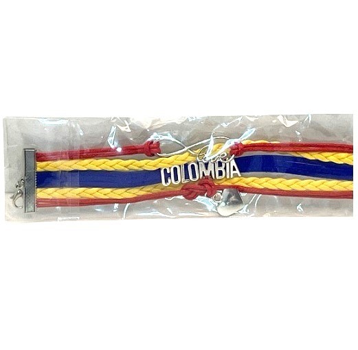 Colombia Flag Woven Bracelet Patriotic Pride Jewelry Adjustable