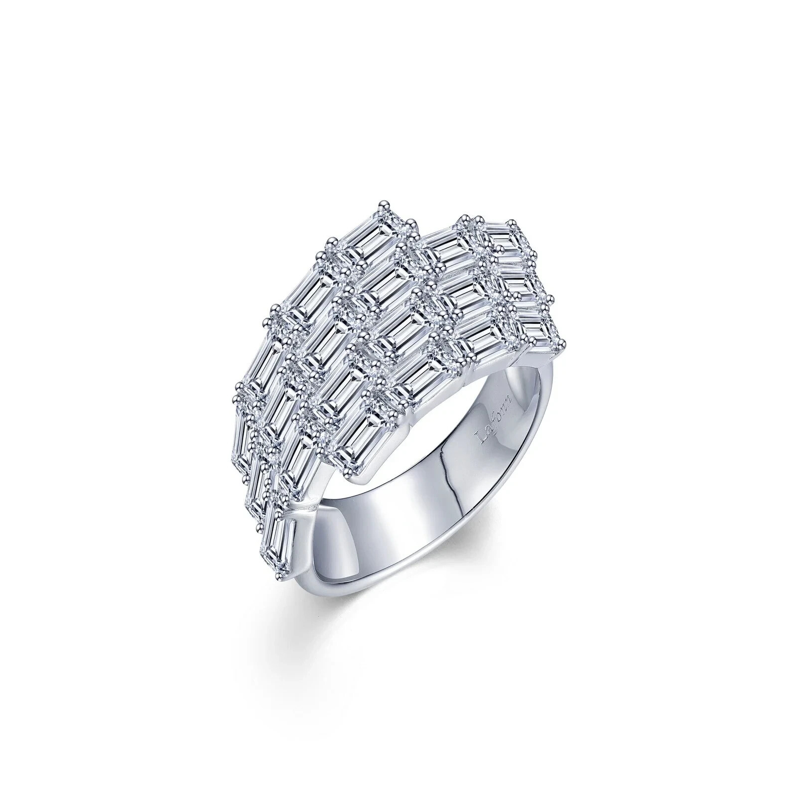 *BRAND NEW* Lafonn Platinum Bonded Stunning Baguette Engagement Ring 8R023CLP