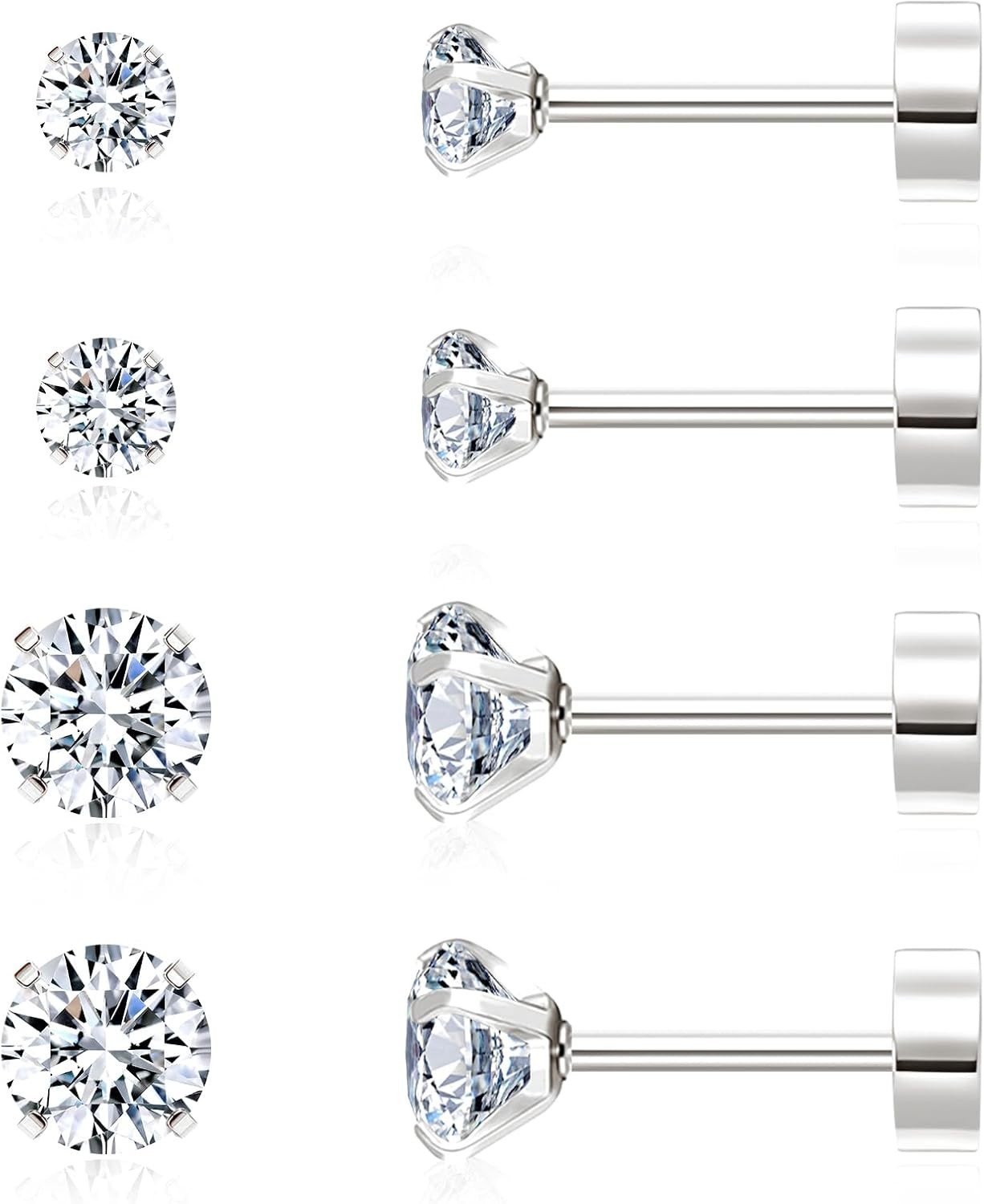 Multipack of Flat Back Cartilage Earrings – Perfect for Sensitive Skin