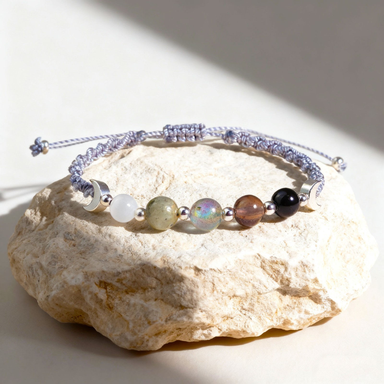 Moon Phase Moonstone Healing Bracelet Lunar Energy Women Adjustable Bracelet
