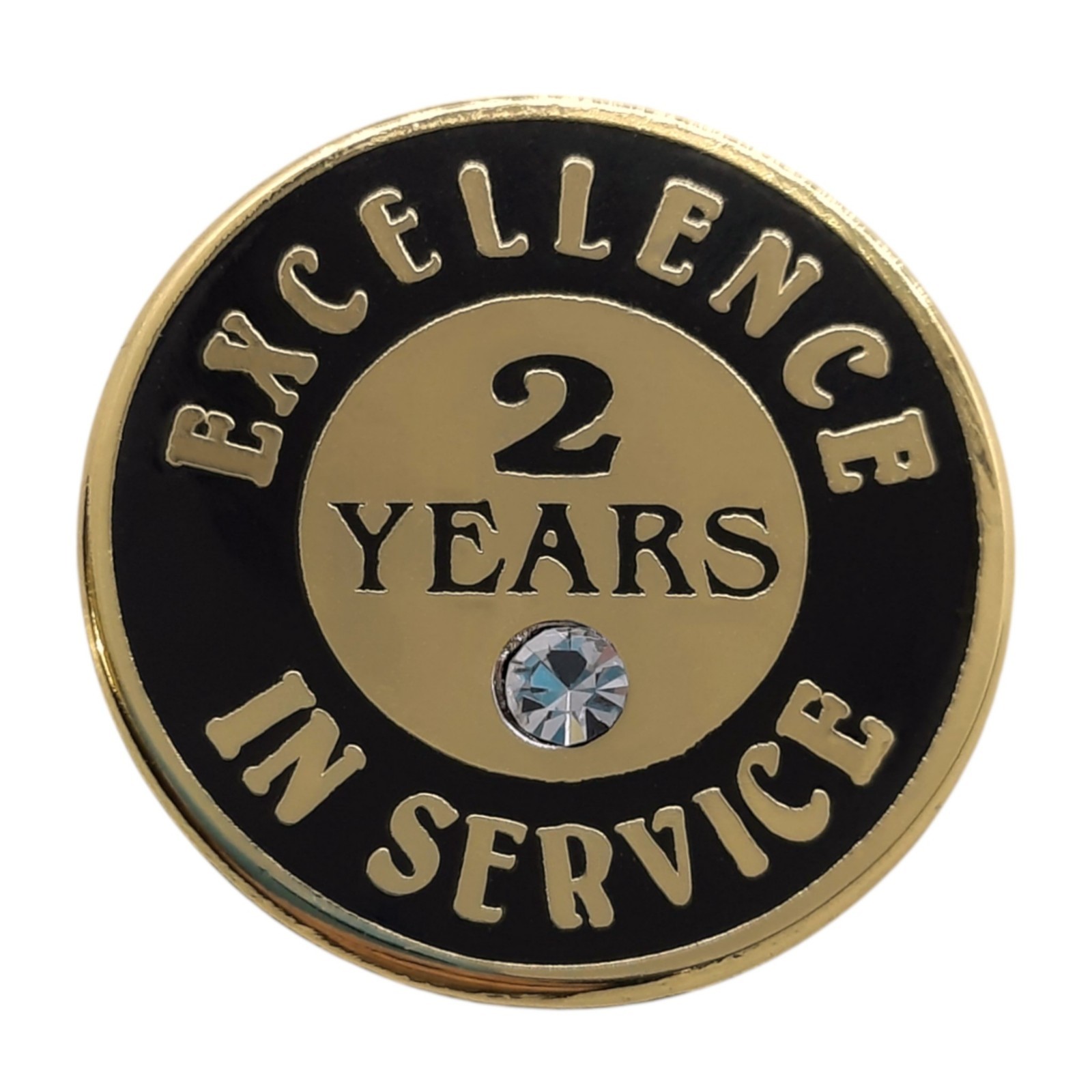 2 Years of Excellence in Service Award Employee Pin Gold Lapel Reward Gift VTG.
