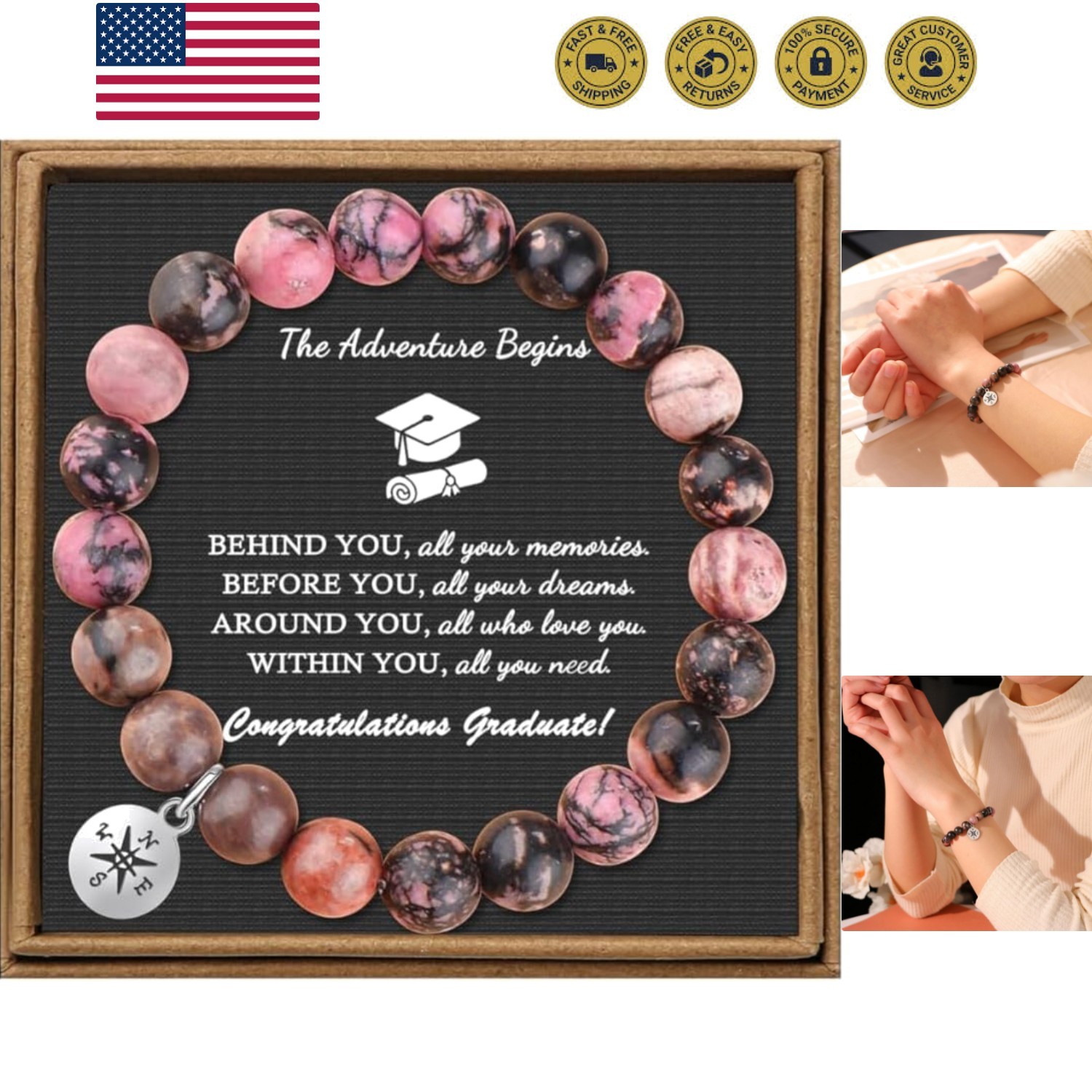 Graduation Gifts for Her Him Class of 2026 Graduation Bracelets Inspirational…