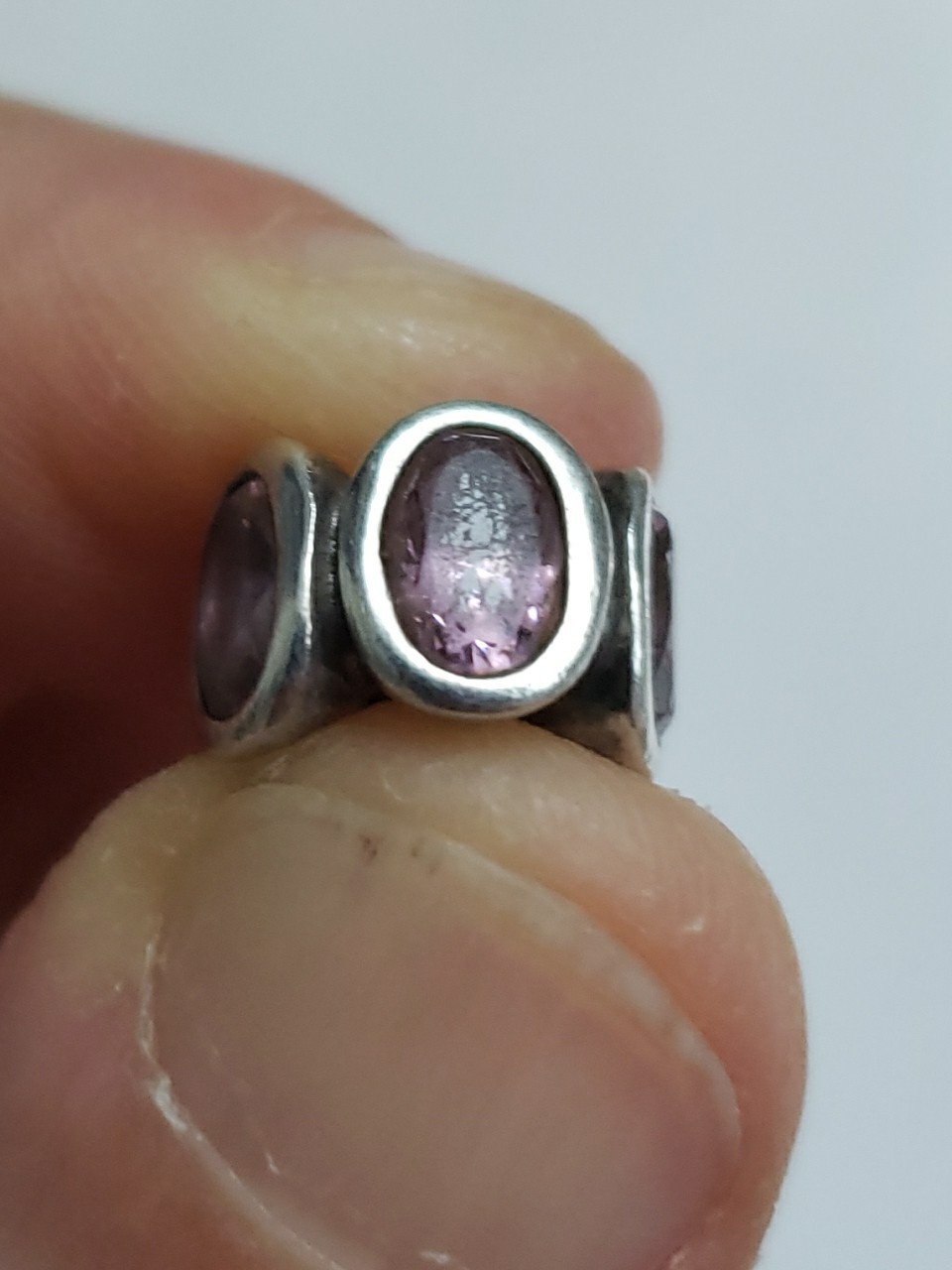 Pandora S925 ALE Pink CZ Oval Lights Charm Read Description