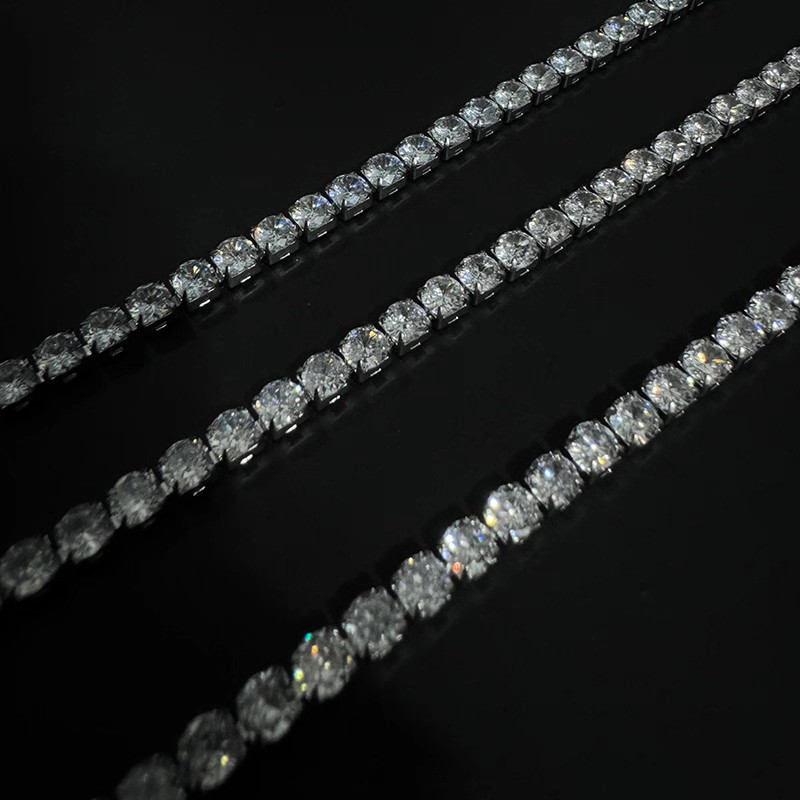 Luxury Sparkling Zircon Bracelet – Silvery Iced Unisex Jewelry – Detachable Exte