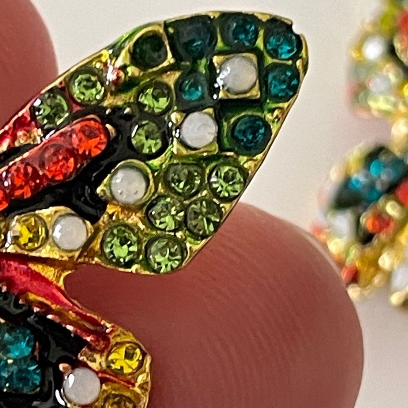 Multicolor rhinestone colorful Butterfly stud earrings similar to free people