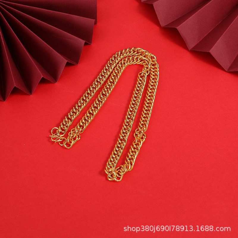 24K Thai Baht Yellow Gold Necklace Men’s Dragon Pattern Chain