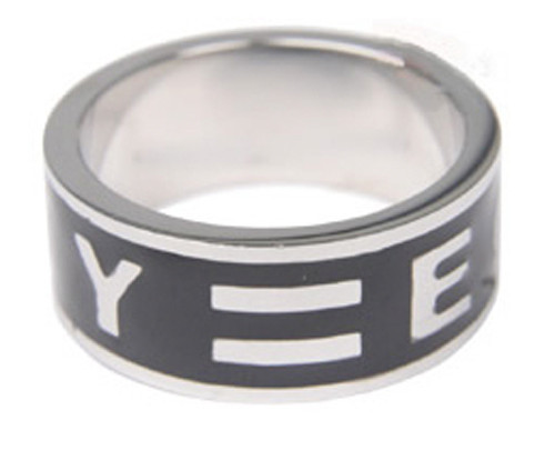 Pride Shack – Black Enamel Equality Ring – LGBT Lesbian Gay Pride Ring Steel