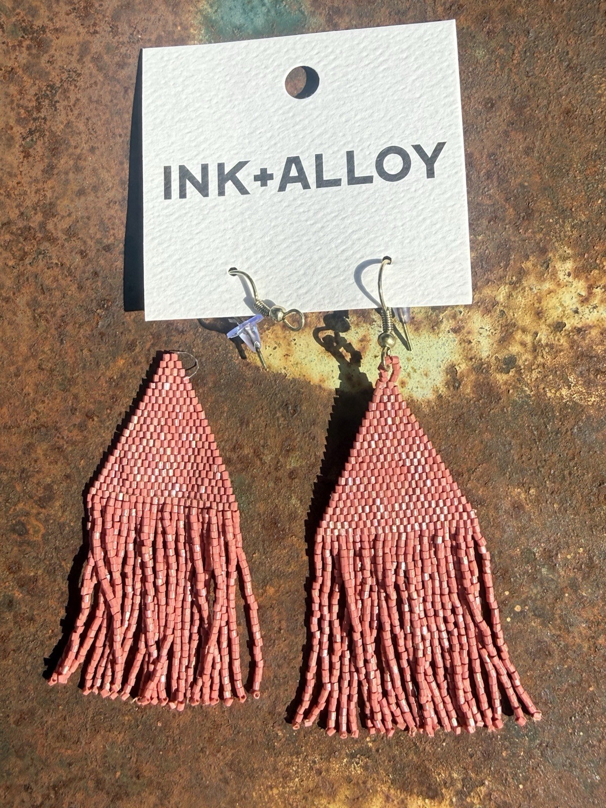INK + ALLOY Lexie Coral Seed Bead Fringe Earring Replacement Includes both
