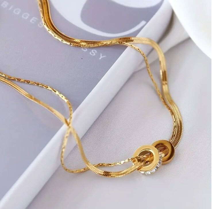 BRIGHTON BEACH Double Layer Clavicle Chain Necklace