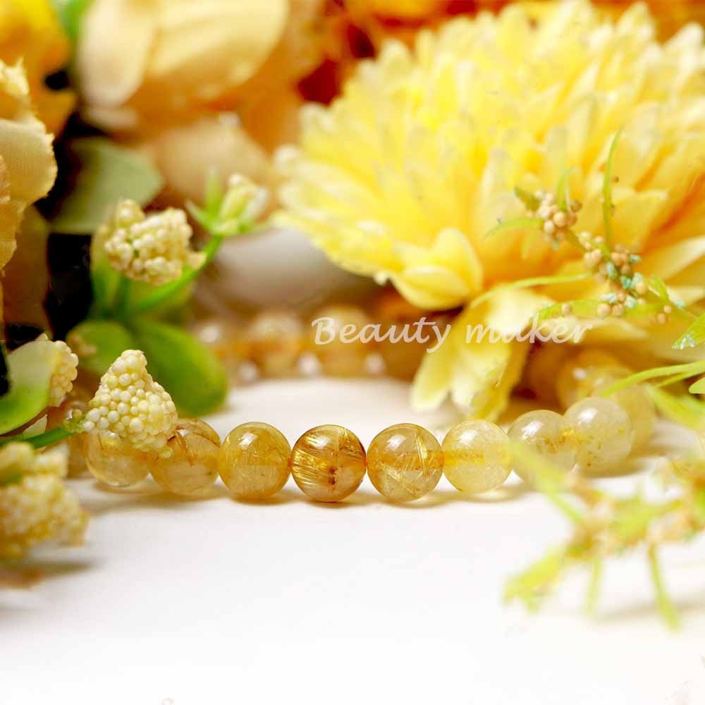 Natural Citrine 6mm Beads Healing Reiki Minimalist Success Crystal Bracelet Gift
