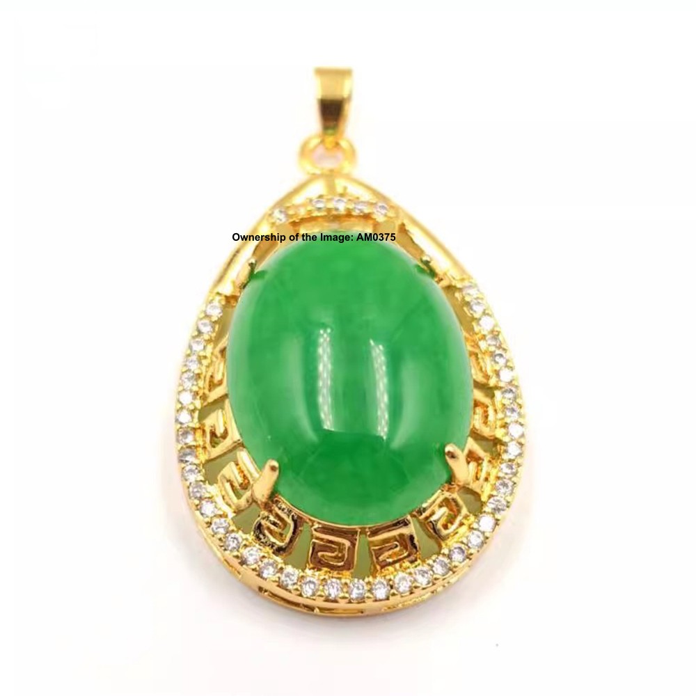 NEW Yellow Alloy Heating Jade Pendant Oriental Cultural Style Pendant 40mm H