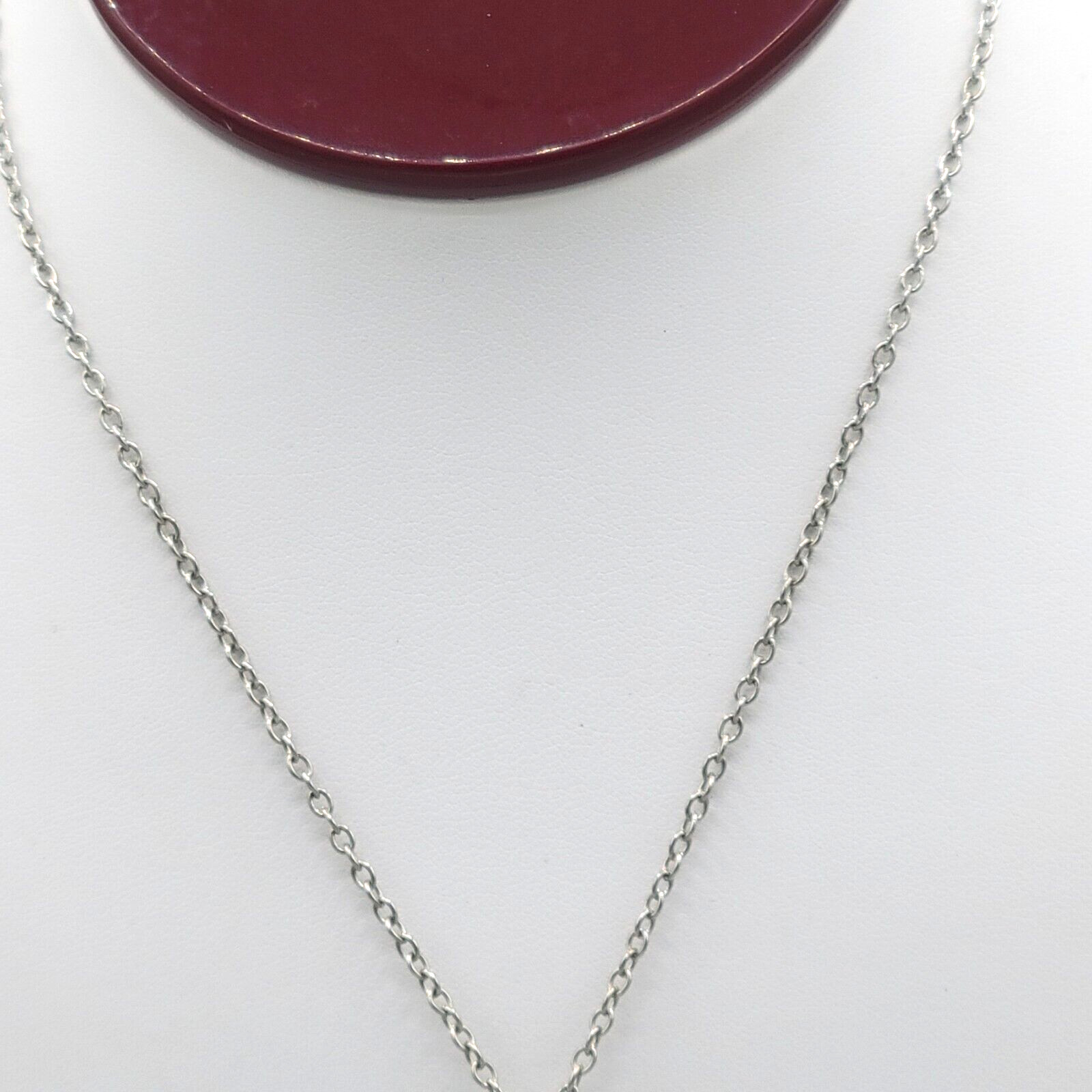 Adult Jewels Silver Tone Cable Chain Purple Quartz Stone Pendant Necklace 16 in