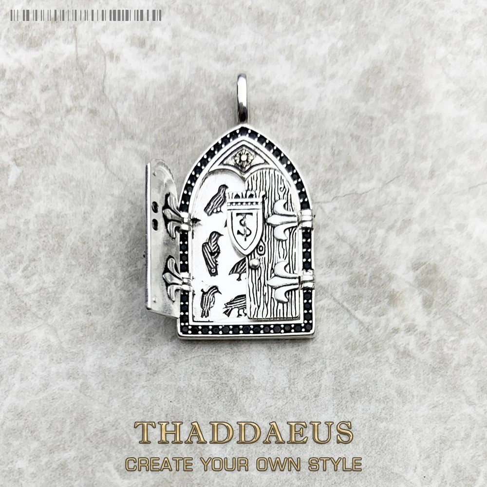 925 Sterling Silver Crow Pendant Necklace – Vintage Gothic Window Jewelry