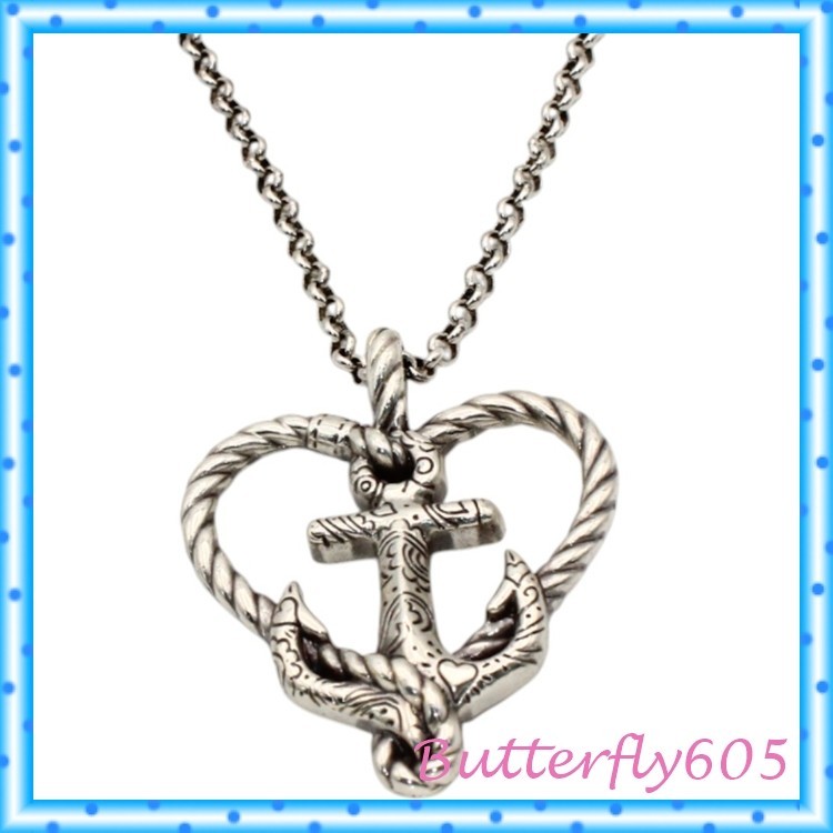 Brighton Seas The Day Anchored In Love Anchor Heart Silver Necklace NWOT $52