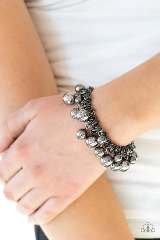 Paparazzi ~ Ballroom Baller Black “Gunmetal” Bracelet