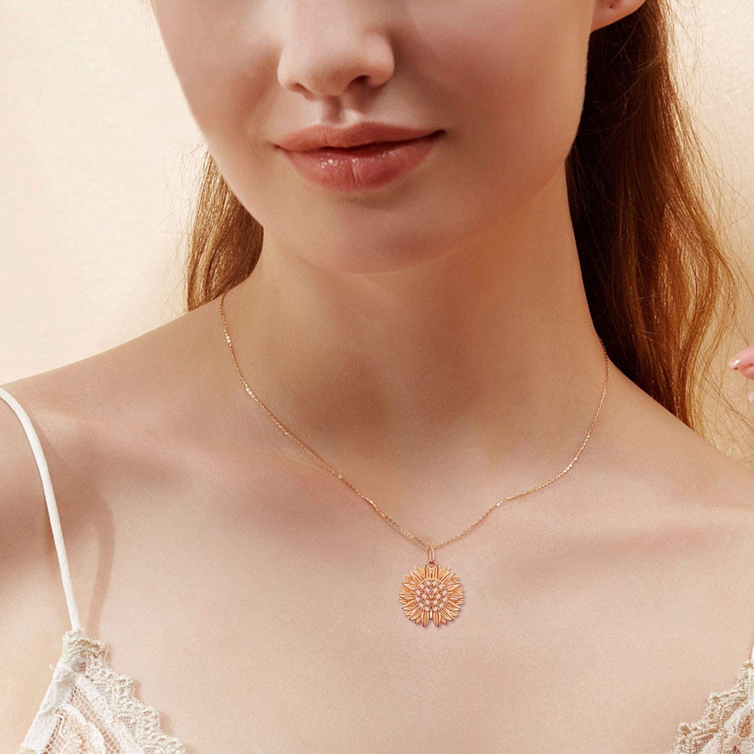 Sunflower Locket Necklace in Sterling Silver – You Are My Sunshine Jewelry Gift