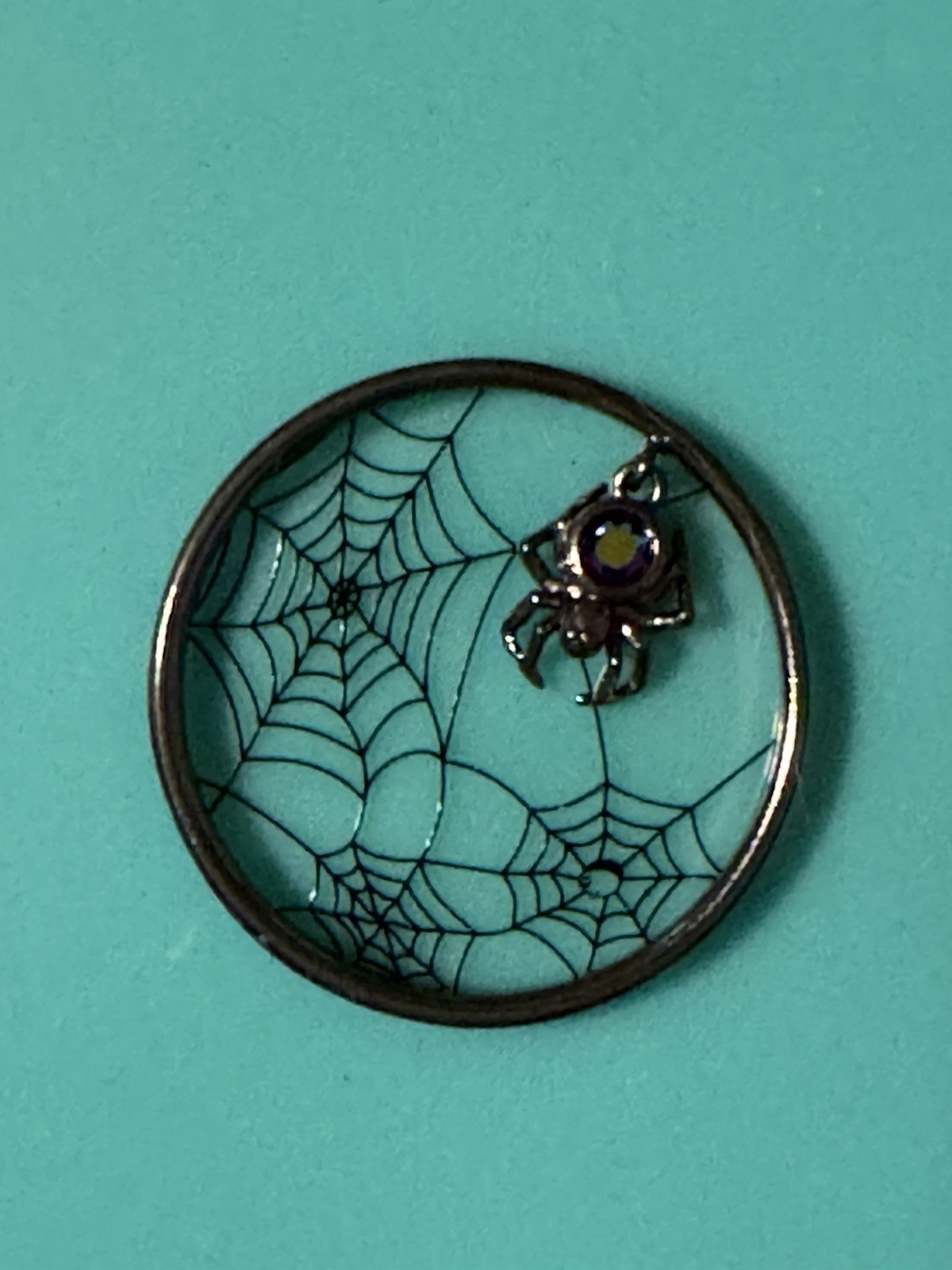 Origami Owl Large Spider Web Clear Plate & Large Dangling Spider Window Plate